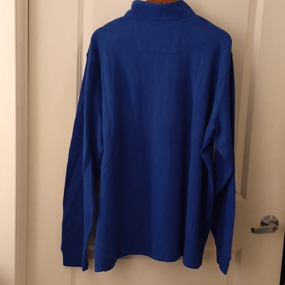 Chaps Blue French Ribbed Fleece Pullover Long Sleeve NWT - Picture 4 of 11